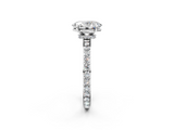 White gold Oval Cut Diamond Ring with Pavé Band and Four-Prong Setting_95