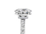 White gold Oval Cut Diamond Ring with Pavé Band and Four-Prong Setting_98
