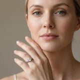 White gold Oval Cut Diamond Ring with Scrollwork Band and Prong Setting_29