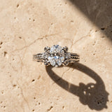 White gold Oval Cut Diamond Ring with Scrollwork Band and Prong Setting_31