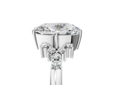 White gold Oval Cut Diamond Ring with Side Stones and Four-Prong Setting_175