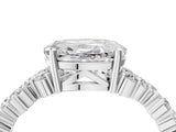 White gold Oval Cut Diamond Scattered Round Accent Ring with Prong Setting_36