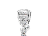White gold Oval Cut Diamond Scattered Round Accent Ring with Prong Setting_37