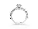 White gold Oval Cut Diamond Side Stone Engagement Ring with Four-Prong Setting_27