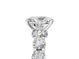White gold Oval Cut Diamond Side Stone Engagement Ring with Four-Prong Setting_29