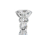 White gold Oval Cut Diamond Side Stone Engagement Ring with Four-Prong Setting_42