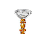 White gold Oval Cut Diamond Side Stone Solitaire Ring with Round with Citrine side stone and Four-Prong Setting_17