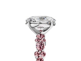 White gold Oval Cut Diamond Side Stone Solitaire Ring with Round with Morganite side stone and Four-Prong Setting_5