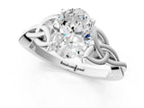 White gold Oval Cut Diamond Solitaire Celtic Knot Ring with Four-Prong Setting_91