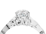 White gold Oval Cut Diamond Solitaire Celtic Knot Ring with Four-Prong Setting_95