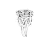 White gold Oval Cut Diamond Solitaire Celtic Knot Ring with Four-Prong Setting_96