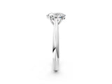 White gold Oval Cut Diamond Solitaire Engagement Ring with Cathedral Setting and Four-Prong Mount_16