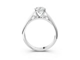 White gold Oval Cut Diamond Solitaire Engagement Ring with Cathedral Setting and Four-Prong Mount_17