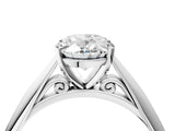 White gold Oval Cut Diamond Solitaire Engagement Ring with Cathedral Setting and Four-Prong Mount_18