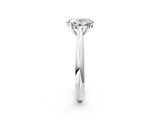 White gold Oval Cut Diamond Solitaire Engagement Ring with Cathedral Setting and Four-Prong Mount_293