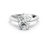 White gold Oval Cut Diamond Solitaire Engagement Ring with Cathedral Setting and Four-Prong Mount_293