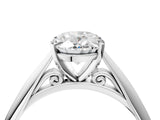White gold Oval Cut Diamond Solitaire Engagement Ring with Cathedral Setting and Four-Prong Mount_297
