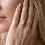 Silver 1.00 Carat F VS1 Oval Diamond Solitaire Engagement Ring with Classic Band and Four-Prong Setting