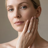 White gold Oval Cut Diamond Solitaire Engagement Ring with Classic Band and Four-Prong Setting_205