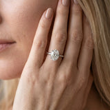 White gold Oval Cut Diamond Solitaire Engagement Ring with Classic Band and Four-Prong Setting_213