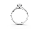 White gold Oval Cut Diamond Solitaire Engagement Ring with Classic Band and Four-Prong Setting_60