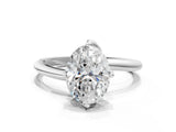 White gold Oval Cut Diamond Solitaire Engagement Ring with Four-Prong Setting and Classic Band_20