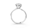 White gold Oval Cut Diamond Solitaire Engagement Ring with Four-Prong Setting and Classic Band_23
