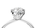 White gold Oval Cut Diamond Solitaire Engagement Ring with Four-Prong Setting and Classic Band_24