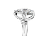 White gold Oval Cut Diamond Solitaire Engagement Ring with Four-Prong Setting and Classic Band_25