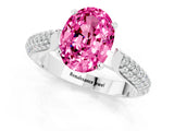 White gold Oval Cut Diamond Solitaire Engagement Ring with Pavé Band and Four-Prong Setting_1