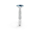 White gold Oval Cut Diamond Solitaire Engagement Ring with Pavé Band and Four-Prong Setting_2
