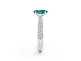 White gold Oval Cut Diamond Solitaire Engagement Ring with Pavé Band and Four-Prong Setting_2