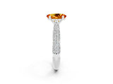 White gold Oval Cut Diamond Solitaire Engagement Ring with Pavé Band and Four-Prong Setting_2