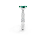 White gold Oval Cut Diamond Solitaire Engagement Ring with Pavé Band and Four-Prong Setting_2