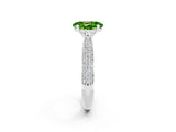 White gold Oval Cut Diamond Solitaire Engagement Ring with Pavé Band and Four-Prong Setting_2
