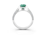 White gold Oval Cut Diamond Solitaire Engagement Ring with Pavé Band and Four-Prong Setting_3