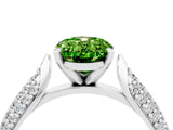 White gold Oval Cut Diamond Solitaire Engagement Ring with Pavé Band and Four-Prong Setting_4