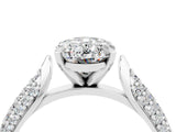 White gold Oval Cut Diamond Solitaire Engagement Ring with Pavé Band and Four-Prong Setting_4