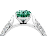 White gold Oval Cut Diamond Solitaire Engagement Ring with Pavé Band and Four-Prong Setting_4