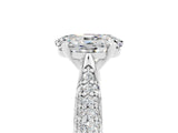 White gold Oval Cut Diamond Solitaire Engagement Ring with Pavé Band and Four-Prong Setting_5