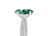 White gold Oval Cut Diamond Solitaire Engagement Ring with Pavé Band and Four-Prong Setting_5