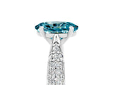 White gold Oval Cut Diamond Solitaire Engagement Ring with Pavé Band and Four-Prong Setting_5