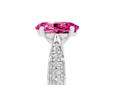 White gold Oval Cut Diamond Solitaire Engagement Ring with Pavé Band and Four-Prong Setting_5