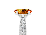 White gold Oval Cut Diamond Solitaire Engagement Ring with Pavé Band and Four-Prong Setting_5