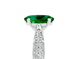 White gold Oval Cut Diamond Solitaire Engagement Ring with Pavé Band and Four-Prong Setting_5