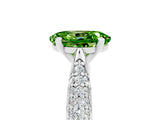 White gold Oval Cut Diamond Solitaire Engagement Ring with Pavé Band and Four-Prong Setting_5