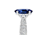 White gold Oval Cut Diamond Solitaire Engagement Ring with Pavé Band and Four-Prong Setting_5