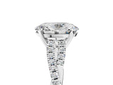 White gold Oval Cut Diamond Solitaire Engagement Ring with Twisted Pavé Band and Four-Prong Setting_81