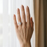 White gold Oval Cut Diamond Solitaire Engagement Ring with Twisted Pavé Band and Four-Prong Setting_88