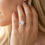 White gold Oval Cut Diamond Solitaire Engagement Ring with Twisted Pavé Band and Four-Prong Setting_90